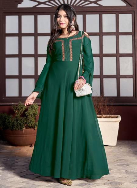 Green Colour KANAK NX SASYA New Latest Festive Wear Designer Gown Collection 2003